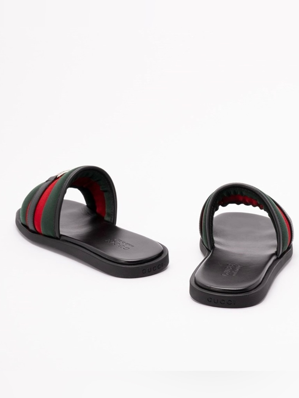 GUCCI GG logo web stripe slides sandals - Picture 4 of 5